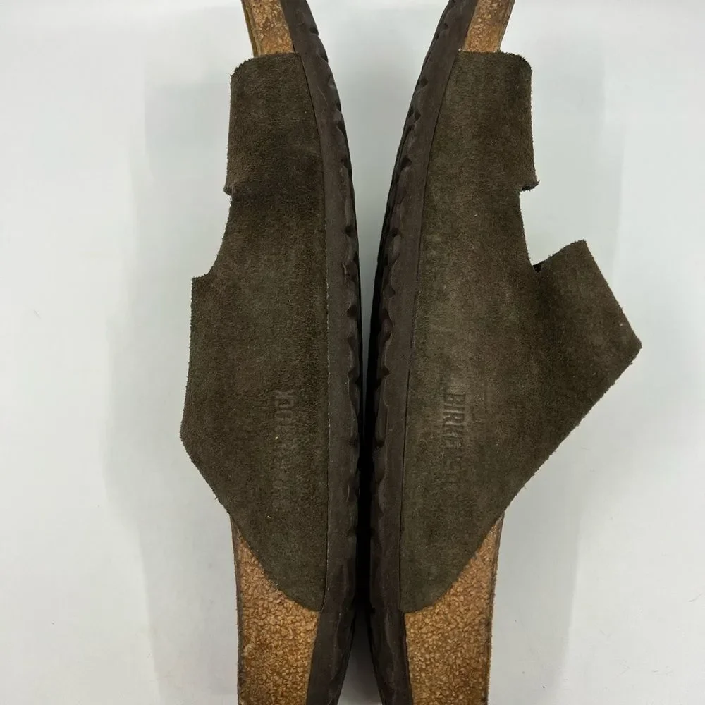 Birkenstock Arizona Dark Brown Suede Sandals Slide EU42 US W 11 M 9 Narrow Width